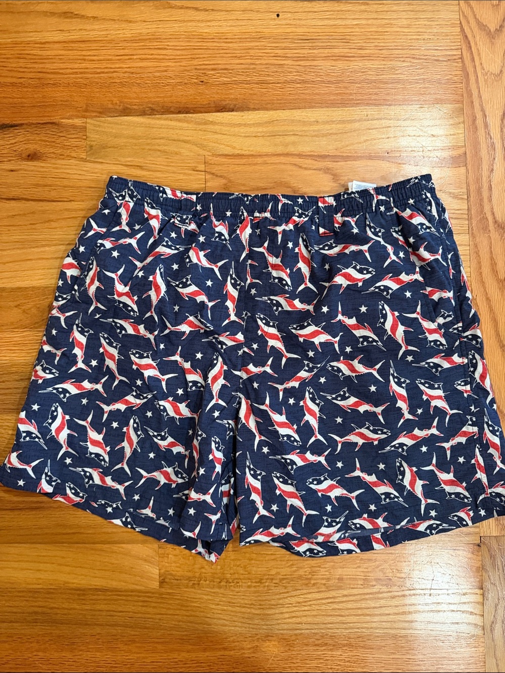 Men's Columbia Navy Shark Print Swim Trunks